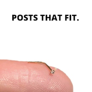 Tiny Diamond Nose Stud: 18g Gold/Rose Gold Nose Ring