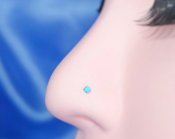 Sterling Silver Nose Stud Turquoise Nose Stud, Small Nose Stud, Nose Ring Silver Nose Stud, Turquoise Nose Ring, Turquoise Nose Stud, Tiny
