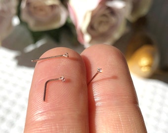 18K TINY Rose Gold Nose Stud Tiny Nose Dot Rose Gold Nose Tiny Nose Stud Diamond Studs Nose Jewelry Minimalist Nose Stud Barely There Nose