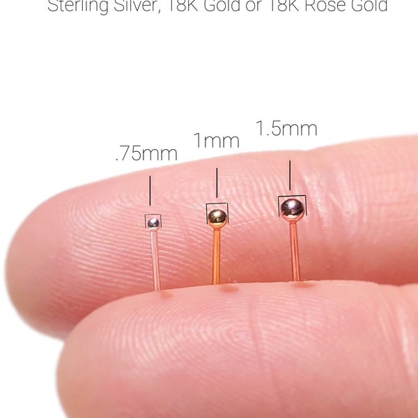 Micro Ball Nose Stud Gold Ball Nose Stud Gold Nose Ring 22 Gauge Ball Nose Studs Ball Nose Ring Tiny Nose Stud Small Ball Nose Ring