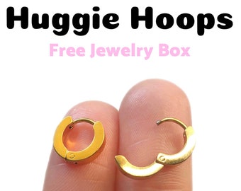 TINY Huggie Hoops Thick Hoop Earrings Small Earrings Sleeper Hoop Earrings Tiny Hoop Earrings Gold Earrings For Everyday Gift For Friend