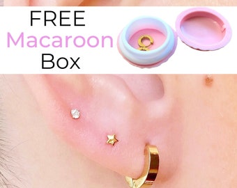 Pendientes de aro sencillos, aros gruesos de oro, pendientes minimalistas, aros de oro de 18 quilates, pendientes gruesos para el día a día, regalo de cumpleaños para una amiga, pendientes sencillos de oro