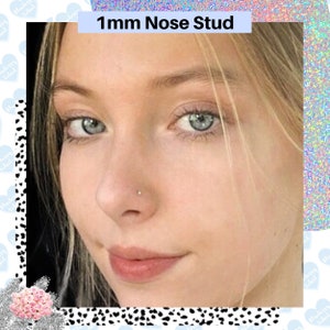 MINIMALIST CZ Diamond Nose Stud 1mm TINY Nose Stud Tiny Nose Stud Piercing Diamond Nose Stud Gold Sterling Silver Rose Gold Nose Stud