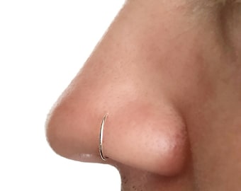 Mens Nose Ring Mens Earring, Nose Ring, Nose Piercing Men, Nose Ring Hoop, Mens Hoop Earring, 22g Nose Hoop, Silver Nose Hoop, Unisex Nose