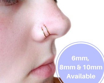 Septum Ring Nose Hoop Endless Ring Double Nose Piercing Nose Hoop Rose Gold 22g Nose Ring Thin Nose Ring Tiny Nose Hoops Captive Ring