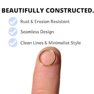 18K Rose Gold Sterling Silver or 18K Gold Nose Ring, Simple Nose Hoop, Pierced Nose Rings, Minimalist Nose Jewelry in sizes 16g 18g 20g 22g