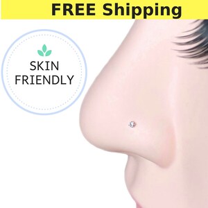 TINY Nose Stud Micro Nose Ring Stud Nose Rings Diamond Nose Stud Small Nose Stud 1mm Nose Stud Micro Nose Stud Nose Piercing 1mm Nose Bone image 4