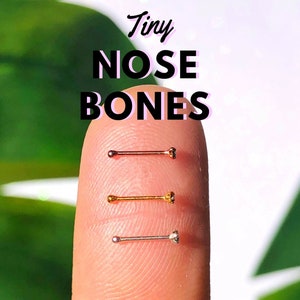 TINY 1mm Nose Bone Nose Piercing Ball Nose Stud Dainty Nose Ring Jewelry 22 Gauge Nose Stud Tiny Nose Bone 1mm Nose Stud Tiny Gold Nose Stud