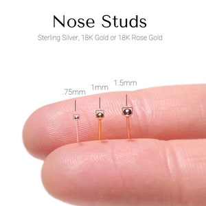 TINY Ball Nose Stud Gold Nose Stud Sterling Silver Nose Stud Rose Gold Nose Ring Tiny Nose Ring Gold Nose Ring Tiny Nose Stud Ball Nose Stud