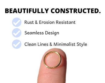 Nasenring Hoop Schlichte Nasenringe Dünn Gold Sterling Silber Rose Gold Minimalist Hoop für Nose Piercing Seamless Ring 22 gauge