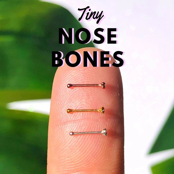 TINY & SUPER SPARKLY Nose Studs in Rose Gold Silver or Gold, Nose Piercing Jewelry, Nose Rings by Blueberry Velvet Shop