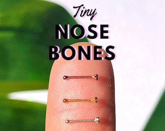 TINY 1mm Nose Bone Nose Piercing Ball Nose Stud Dainty Nose Ring Jewelry 22 Gauge Nose Stud Tiny Nose Bone 1mm Nose Stud Tiny Gold Nose Stud