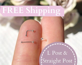 Teeny TINY 1mm CZ Sterling Silver Nose Stud Nose Ring Silver Nose Stud 1mm Nose Stud Sterling Nose Stud 1mm Nose Stud Tiny Nose Ring Stud