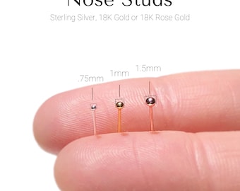 Tiny Gold Ball Nose Stud 22G Micro Nose Stud Small Nose Stud Minimalist Nose Piercing Gold Nose Ring Everyday Jewelry