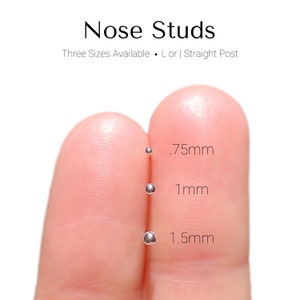 Minimalist Ball Nose Studs Bones .75mm Ball Sterling Silver 18K Gold 18K Rose Gold