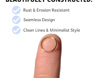 Minimalistischer Nasenring: Gold, Roségold, Sterlingsilber - Nahtloser Piercingschmuck