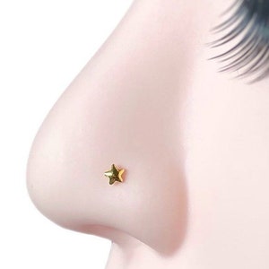 TINY Star Nose Stud Star Stud Tiny Nose Stud Star Nose Stud Silver Gold Star Ring Tiny Nose Ring Star Piercing Star Nose Ring Studs Small