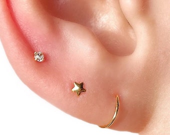 TINY Minimalist Earrings Tiny Stud Earrings Star Earrings Studs Tiny Star Earrings Tiny Gold Studs Gold Earrings Silver Studs Star Earrings