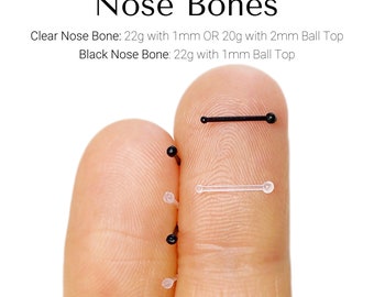 INVISIBLE Nose Rings and Nose Studs Clear Nose Retainer to Hide