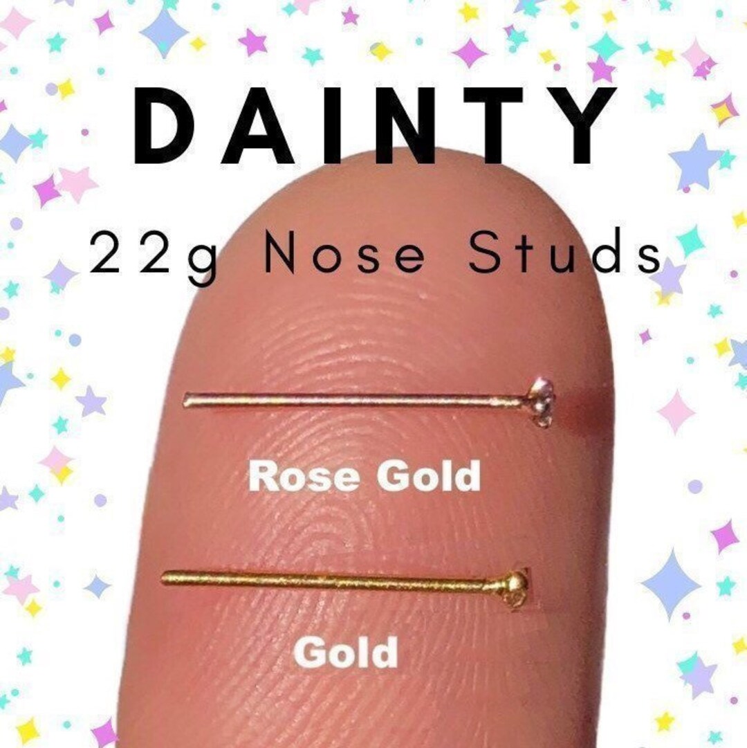 TINY Diamond Nose Stud 22 Gauge Nose Ring 1mm Nose Bone Diamond Nose Stud Nose Piercing Rose