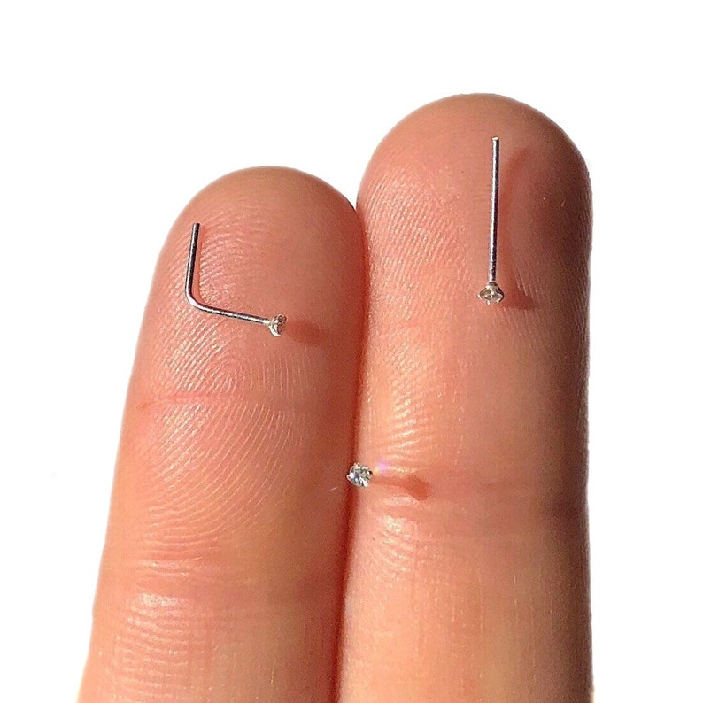 1mm Tiny diamond nose stud small nose studs 1mm nose ring Etsy