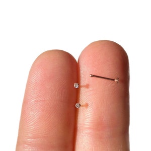 TINY Nose Stud Micro Nose Ring Stud Nose Rings Diamond Nose Stud Small Nose Stud 1mm Nose Stud Micro Nose Stud Nose Piercing 1mm Nose Bone image 5