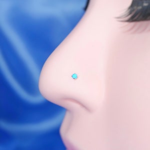 TINY Turquoise Silver Nose Stud Nose Piercing Turquoise Nose Ring Small Nose Stud Tiny Nose Ring Sterling Silver Nose Stud Turquoise