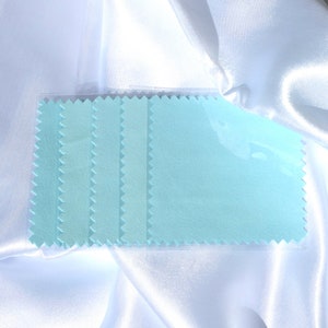 Jewelry Cleaning Cloth Polishing Cloth for Sterling Silver Gold Platinum (Light Blue) by Blueberry Velvet Shop