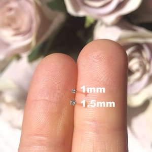 TINY Silver Nose Stud Diamond Nose Ring Silver Diamond Nose Ring SIlver Nose Stud Silver Nose Ring Small Nose Ring CZ Diamond Nose Rings