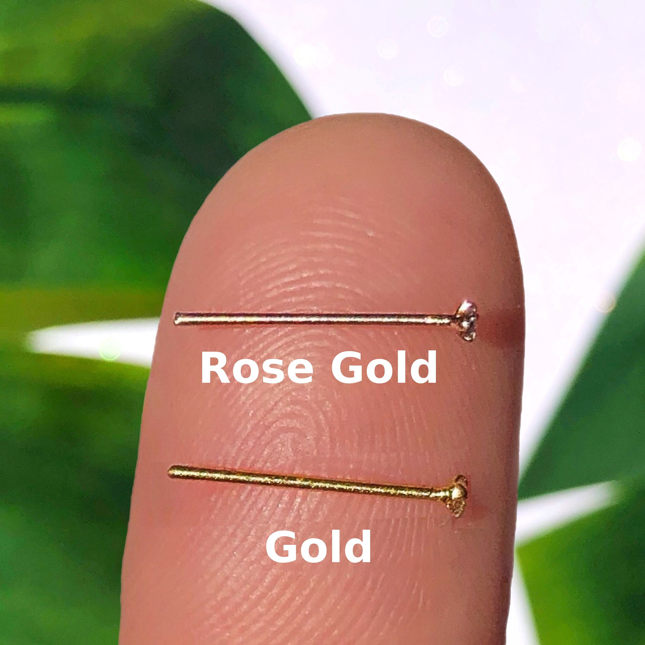 TINY 1mm Rose Gold Nose Stud L Shaped Nose Stud Rose Gold 1mm 