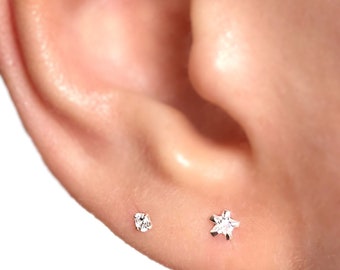 Teeny Tiny Star Studs Silver Stud Earrings Minimalist Earrings Tiny Stud Earrings Star Stud Earrings Sterling Silver Earrings Small Studs