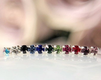 Micro 1 mm Edelstein Nasenstecker Sterling Silber oder 18K Gold Minimalist Piercing