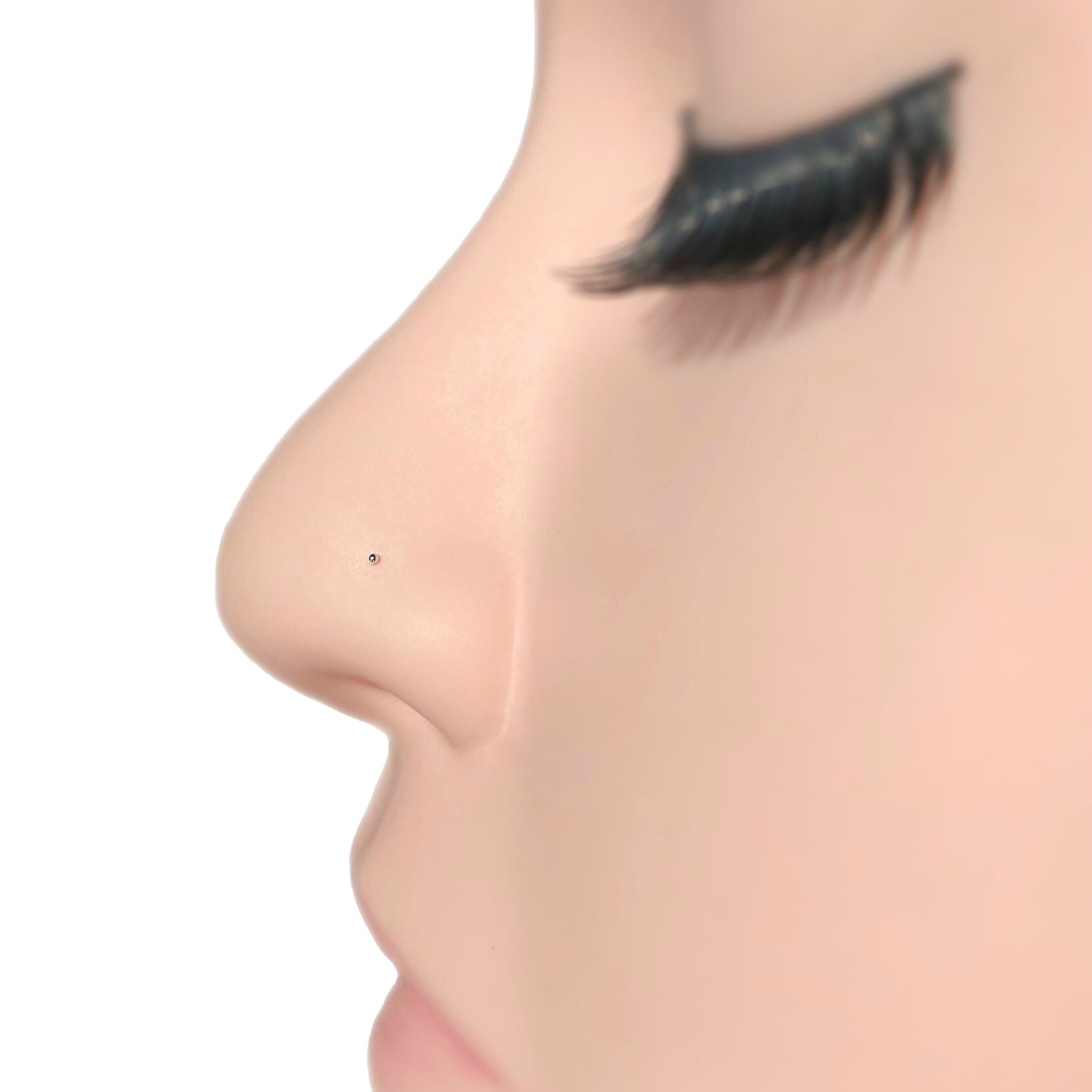 Micro Nose Stud Ball Nose Studs Tiny Nose Ring Rose Gold Ball Etsy