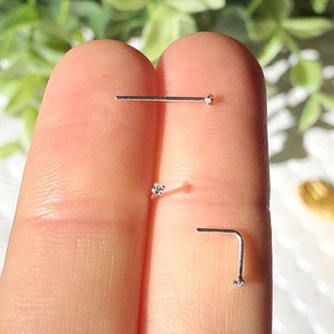 TINY 1mm Clear Crystal Nose Stud, Silver Crystal Nose Stud, Silver Diamond Nose Stud, Silver Nose Stud, Silver Nose Ring, Crystal Nose Ring