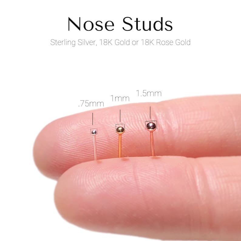 TEENY TINY Ball Nose Stud, Goujon de nez de calibre 22, Micro Nose Stud image 4