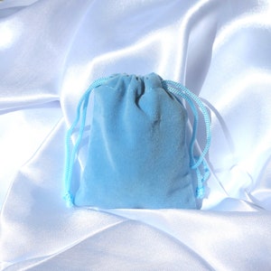 Velvet Gift Bags Drawstring Jewelry Pouches Candy Bags Wedding Favors (3&quot; x 3.5&quot;, Light Blue) by Blueberry Velvet Shop