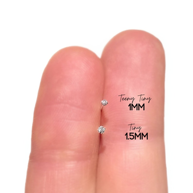 TINY Nose Stud 1mm 22 Gauge Silver Nose Stud Nose Ring Small L Etsy