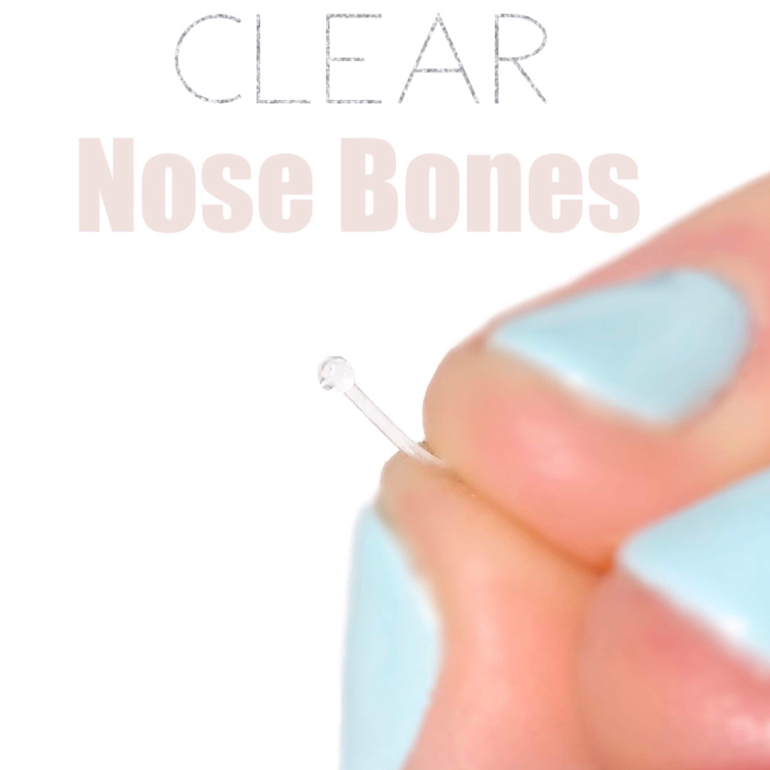 Clear BioFlex Nose Piercing Retainer, Bendable flexible Tiny Nose Ring, Metal Free