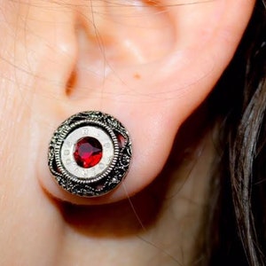 Bullet Earrings, Bullet Jewelry, Stud Earrings, Bullet Stud Earrings, .380 Caliber or 9mm Nickel