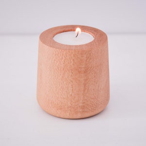 Small Tea Light Candle Holder, Crafted from Oak, wooden candle vessel, wooden homewares, wooden decor, Christmas gift for her