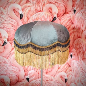 Charleston Lamshade with Antique Gold Beaded Fringe
