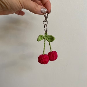 Crochet Cherry Keyring.