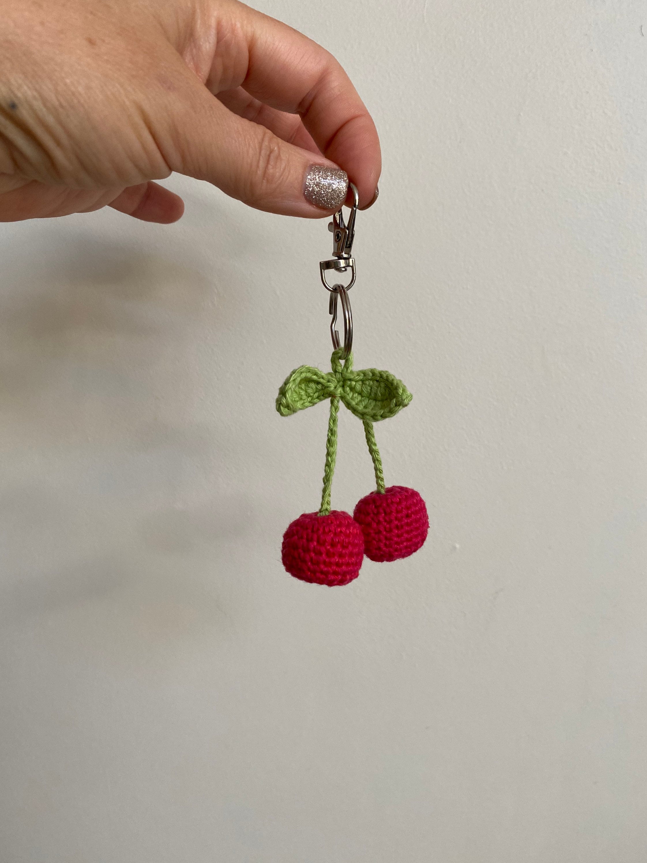 Crochet Cherry Keyring. Etsy New Zealand