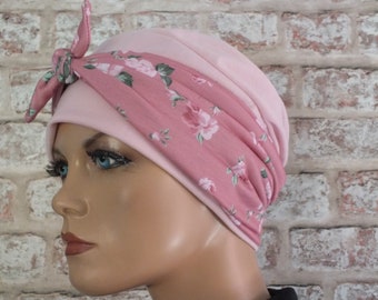 Bonnet 2 en 1 et bandeau amovible. contre la chute des cheveux, cancer, chimio, leucémie (Alia)