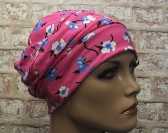summer jersey slouchy hat fully lined for hair  loss, chemo, cancer, leukaemia.  (Idone)