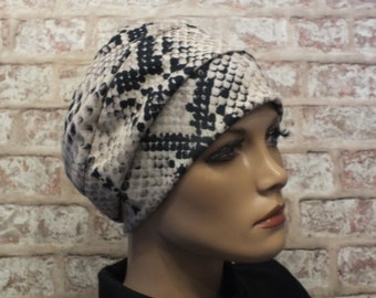 jersey slouchy hat fully lined for hair loss, chemo , cancer, alopecia, (Halo)