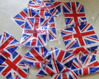 33 feet ,union jack bunting, garland, flags 22cm x 33 cm  11 meters long