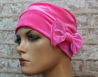 Bonnet en jersey de velours stretch entièrement doublé pour la chute des cheveux, la chimio, le cancer, ((Becca)