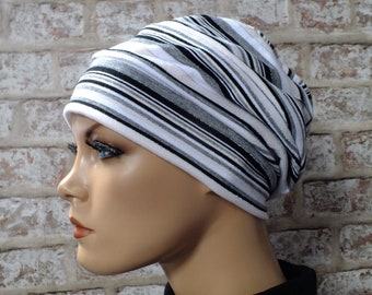 jersey hat fully lined headwear slouchy hat for hair loss, chemo, cancer (Giada)