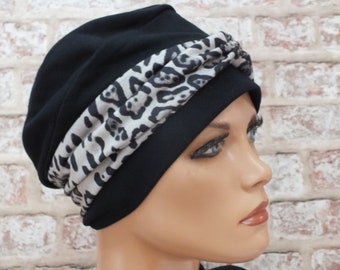 2 in 1 Jersey Hat and removable headband. for hair loss, Cancer, Chemo, Leukaemia ( Anabel )